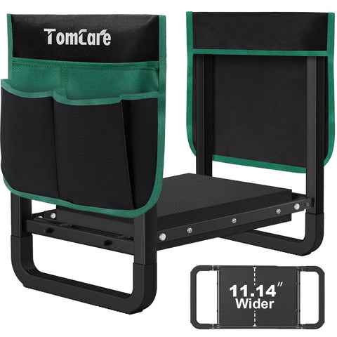 TomCare vista frontal del banco-rodillera mostrando estabilidad y acolchado