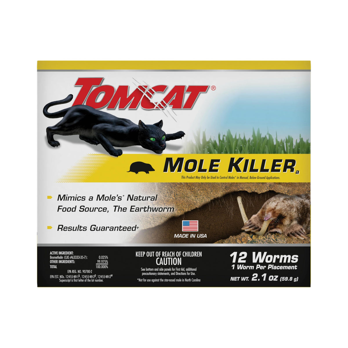Tomcat paquete frontal con 12 cebos listos para usar, solución práctica para topos