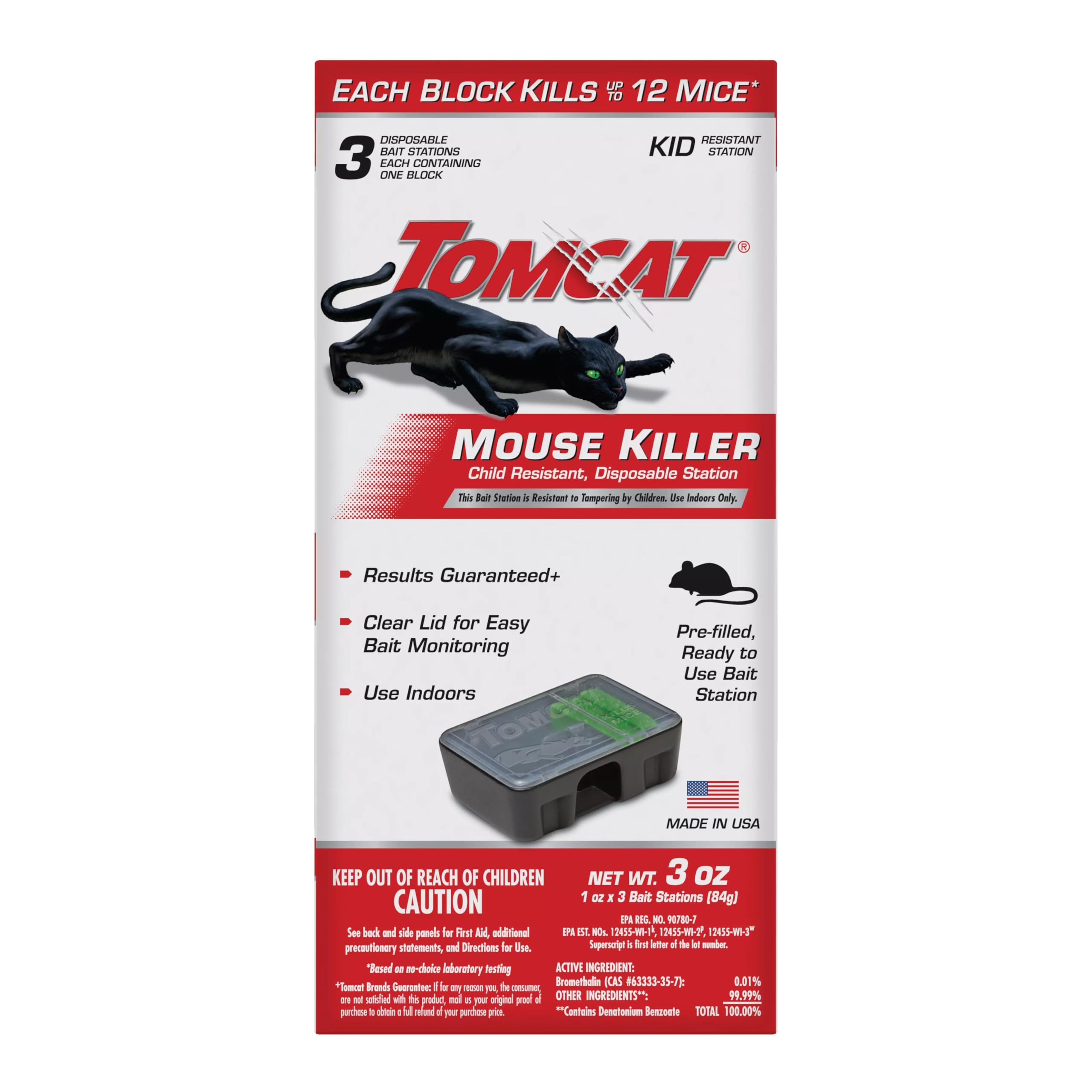 Tomcat empaque frontal de la estación desechable mostrando el diseño y seguridad