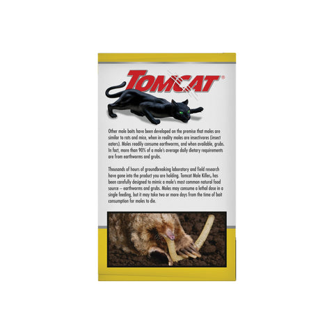 Tomcat etiqueta del producto con instrucciones paso a paso, uso seguro y claro