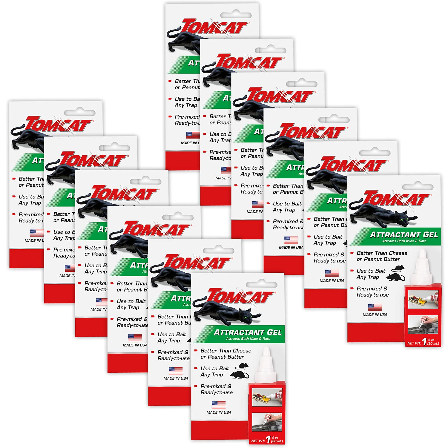 Tomcat frasco frontal listo para cebar trampas, aplicación precisa