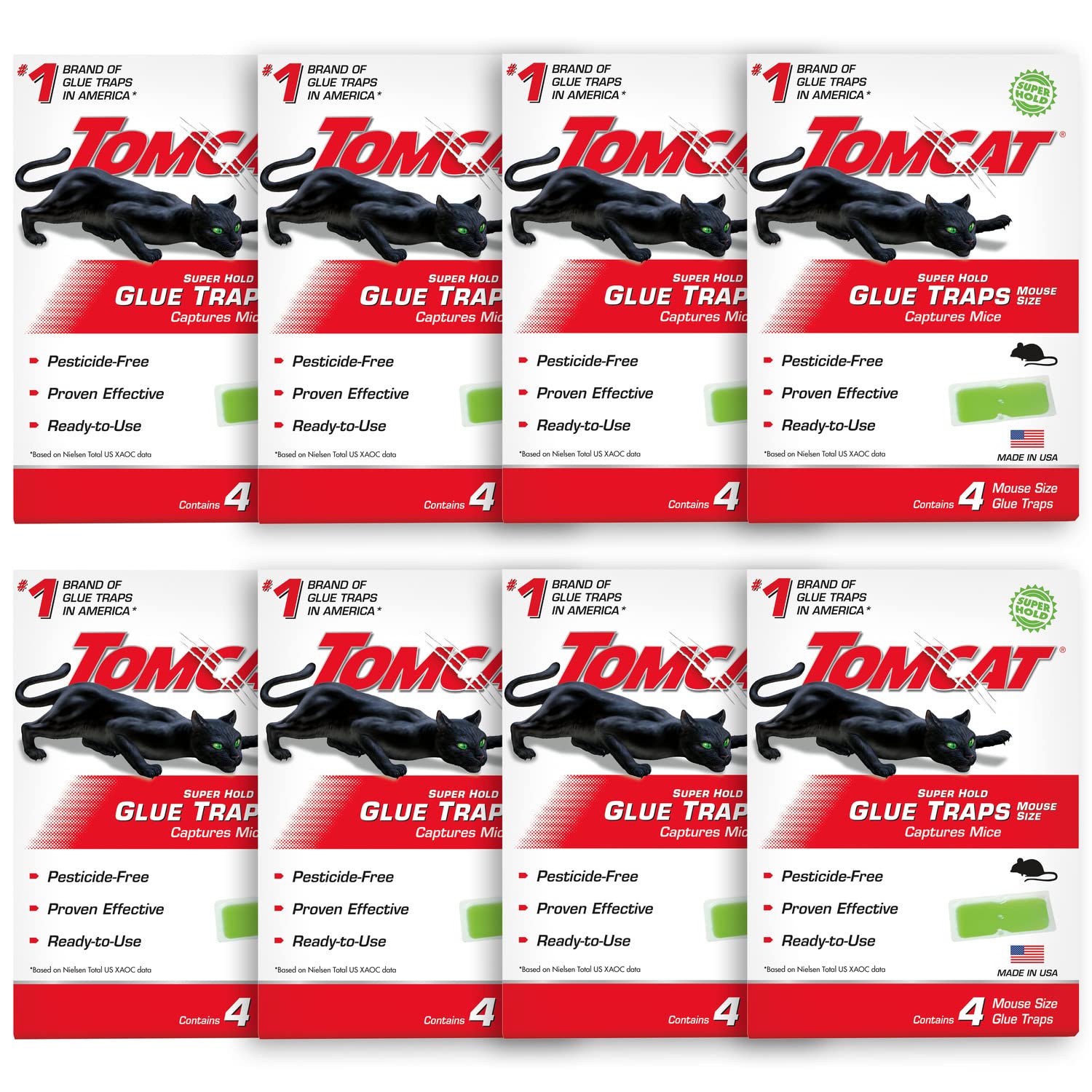 Tomcat trampa adhesiva frontal mostrando diseño y beneficio de fácil colocación