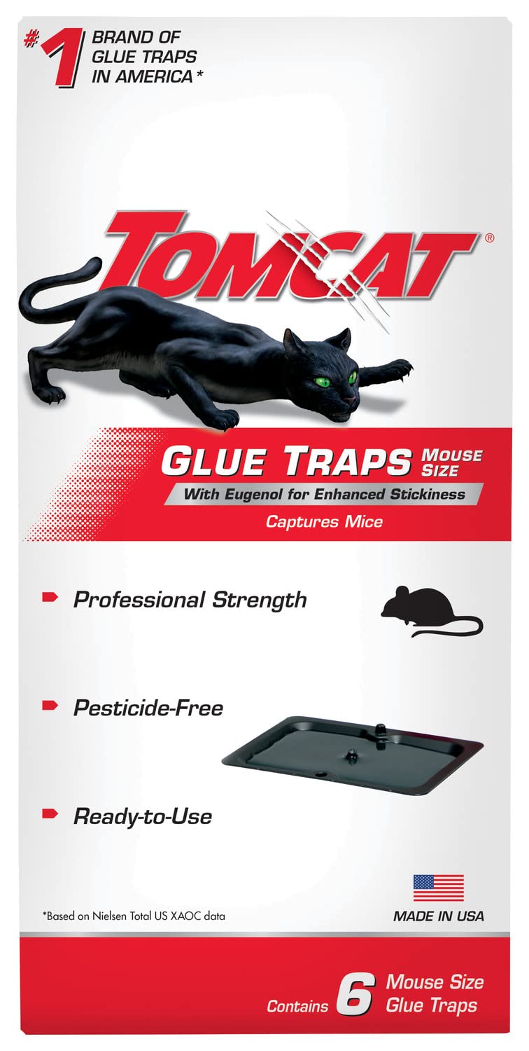 Tomcat trampa encolada frontal mostrando la placa lista para uso y fácil colocación