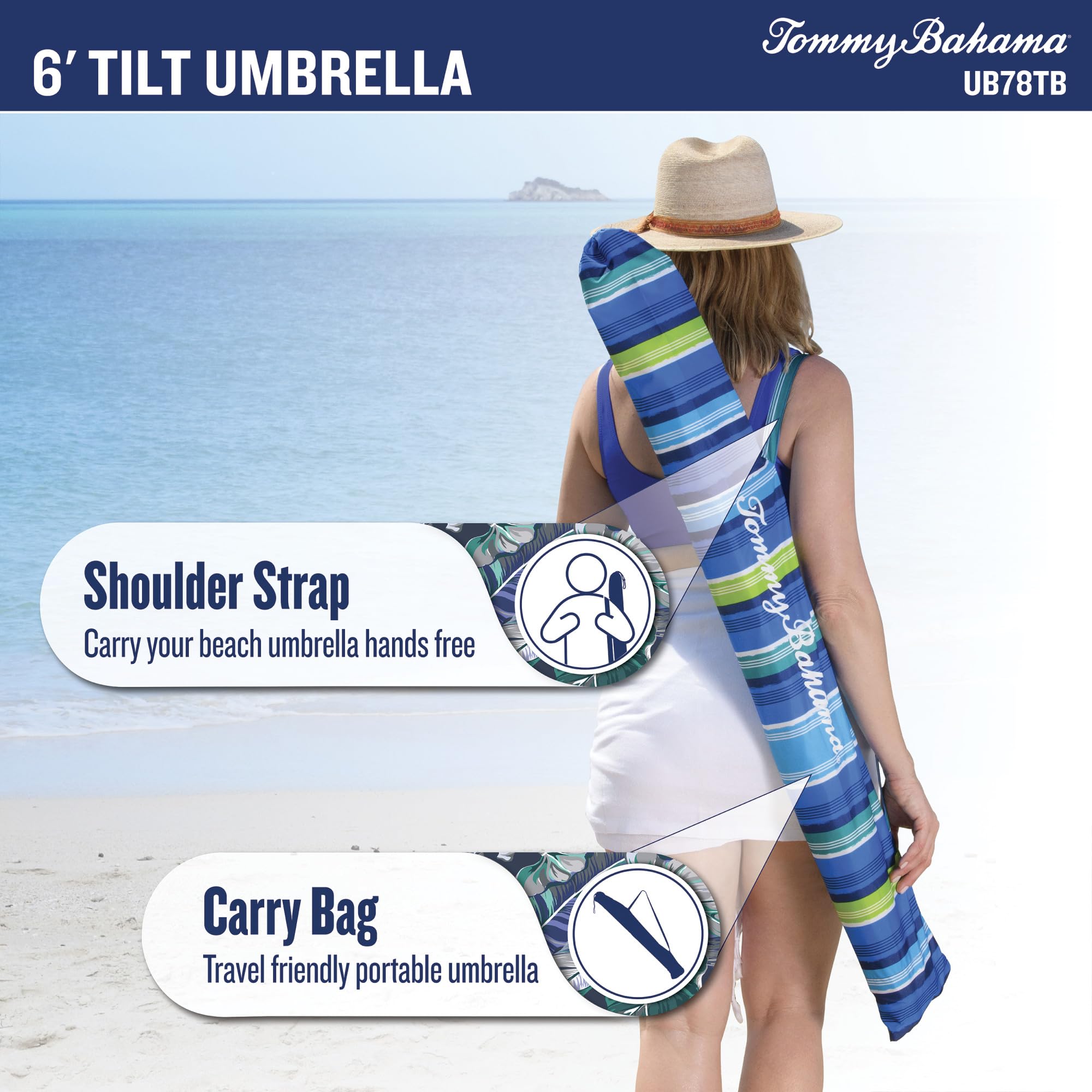 Tommy Bahama funda de PVC incluida para almacenamiento y transporte seguro