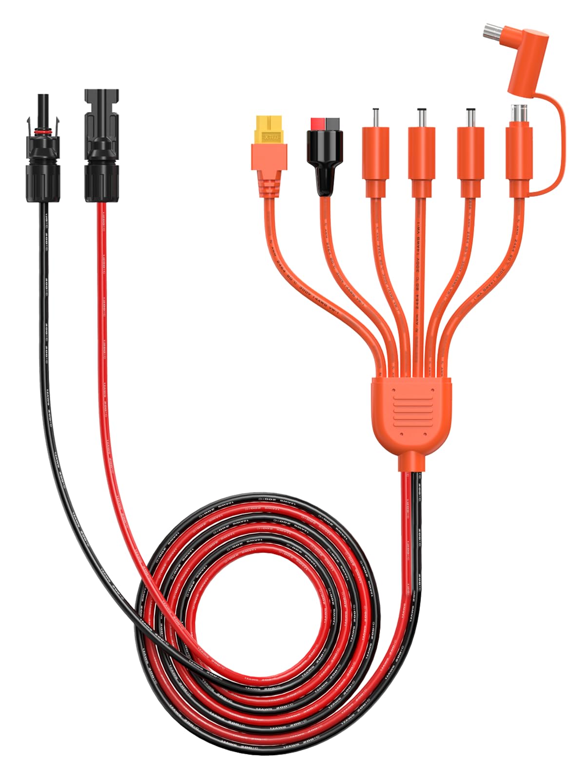 Tonton frontal del conector 7 en 1 mostrando compatibilidad y ahorro