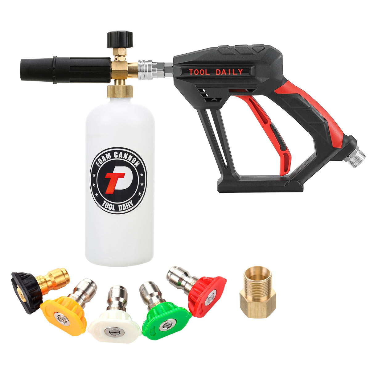 Tool Daily pistola frontal mostrando acabado robusto y control ergonómico