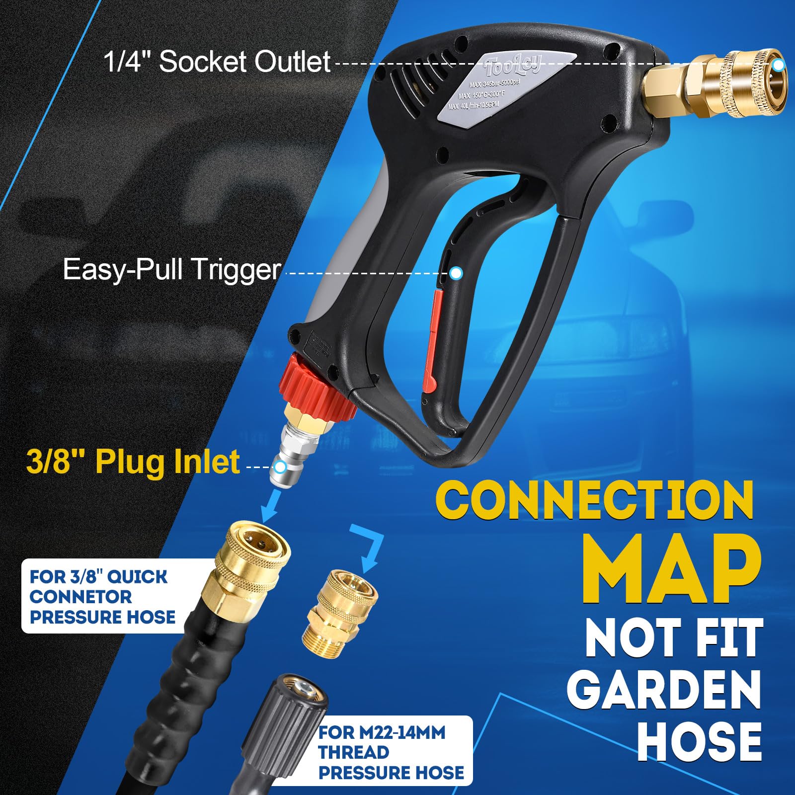 TOOLCY conector rápido 3/8" facilitando conexión segura y ágil