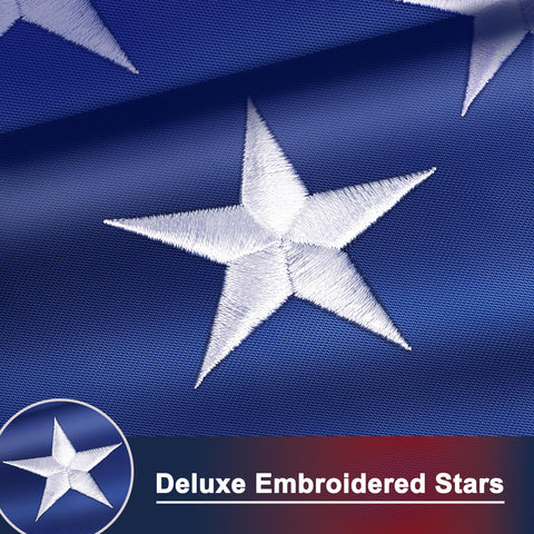 TOOUP detalle de estrellas bordadas mostrando durabilidad y acabado premium