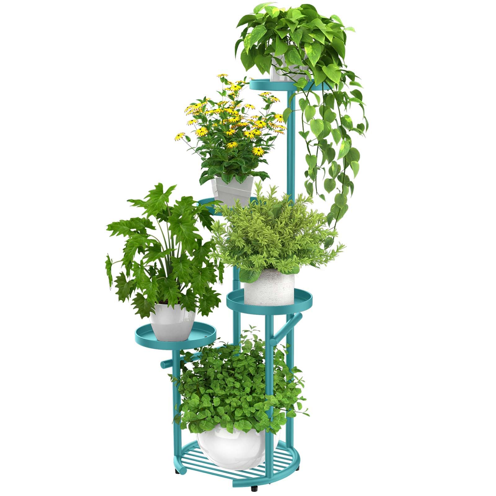 TOSKING soporte frontal esquinero mostrando plantas y ahorro de espacio