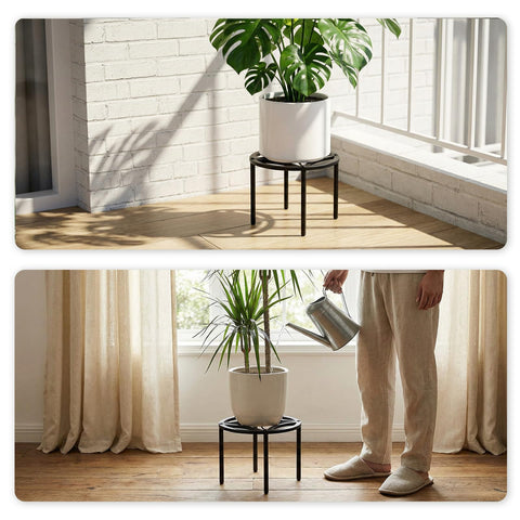 TOSKING soporte con maceta media mostrando soporte seguro hasta 120 lb