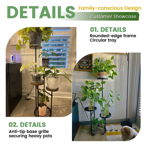 TOSKING soporte en salón con varias plantas aportando estilo y ahorro de espacio