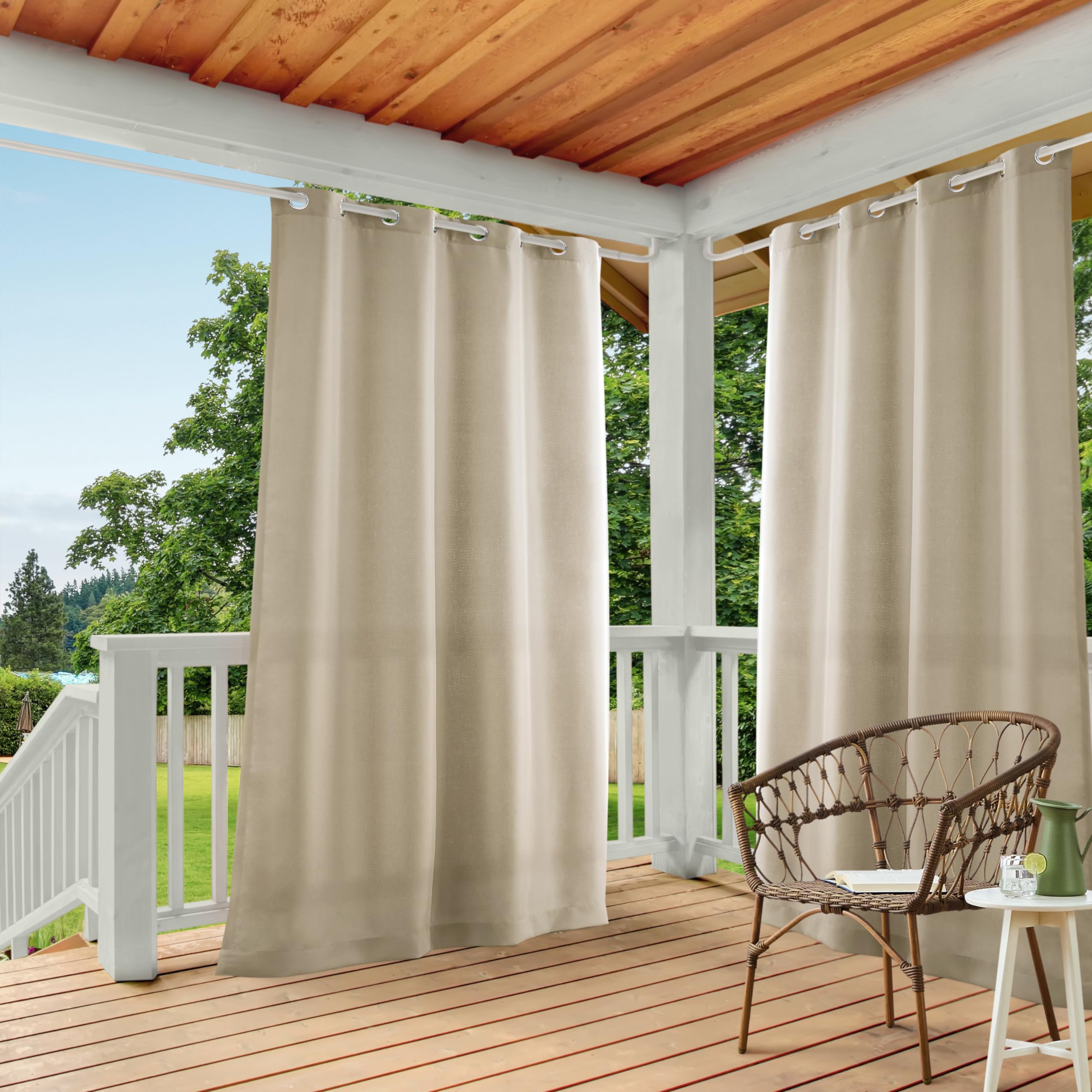 TOWN & COUNTRY BASICS panel frontal taupe mostrando diseño y privacidad