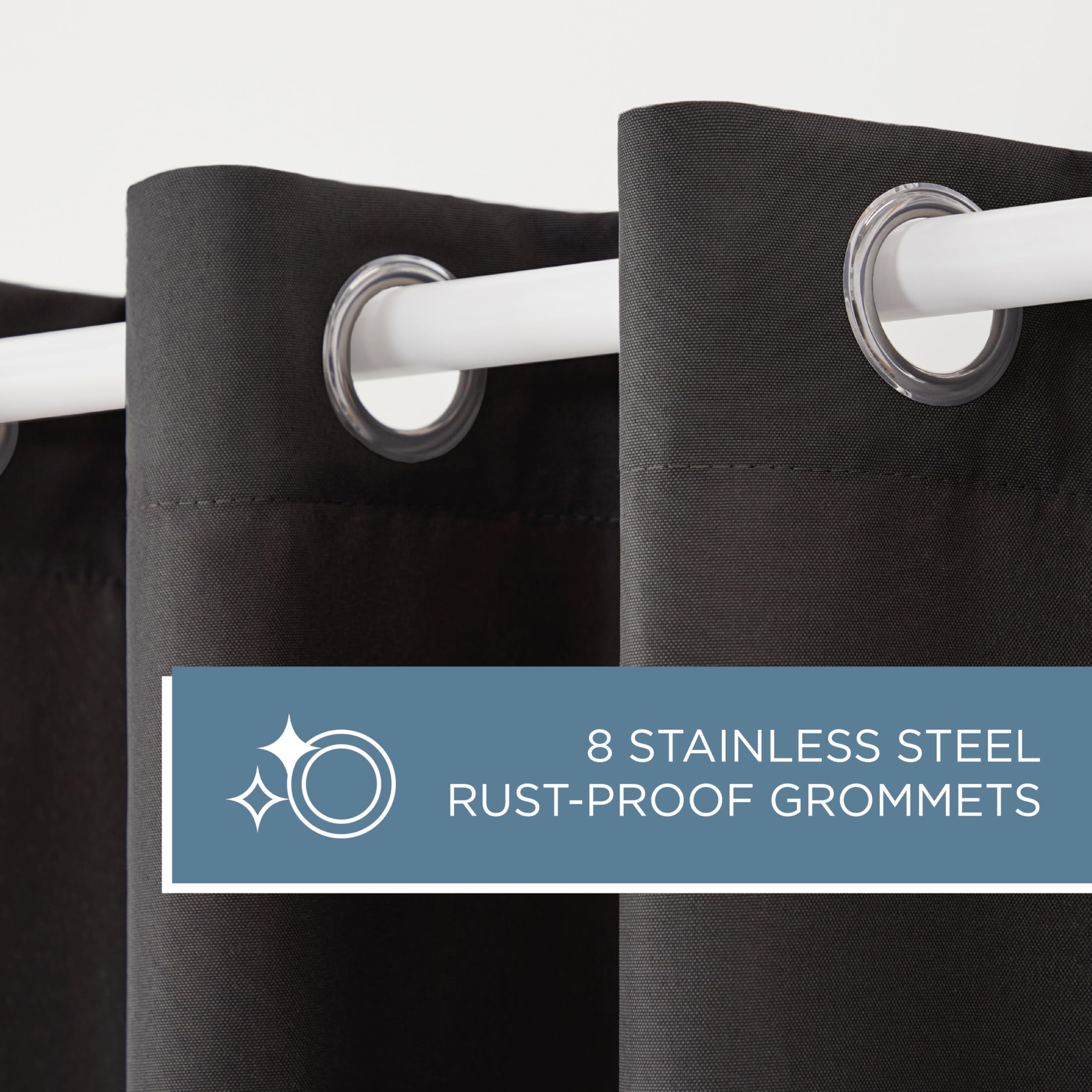 Town & Country Basics panel negro colgado en ventana interior, regula luz y privacidad