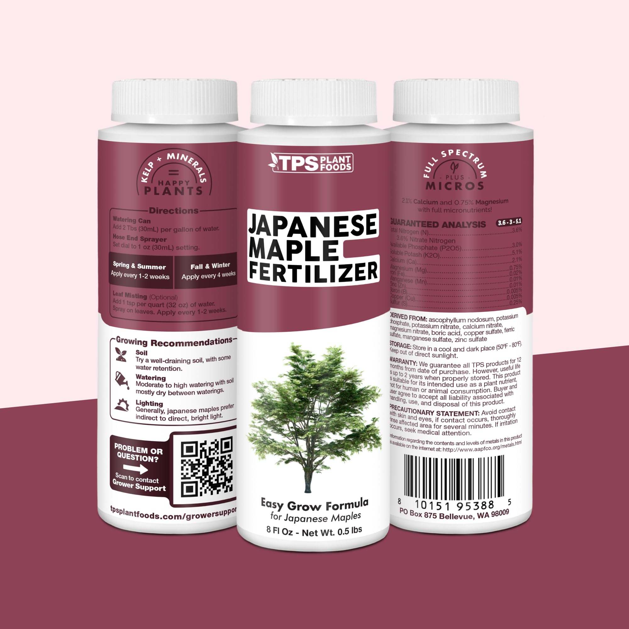 TPS NUTRIENTS en jardín paisajístico, mejora estética y salud del arce