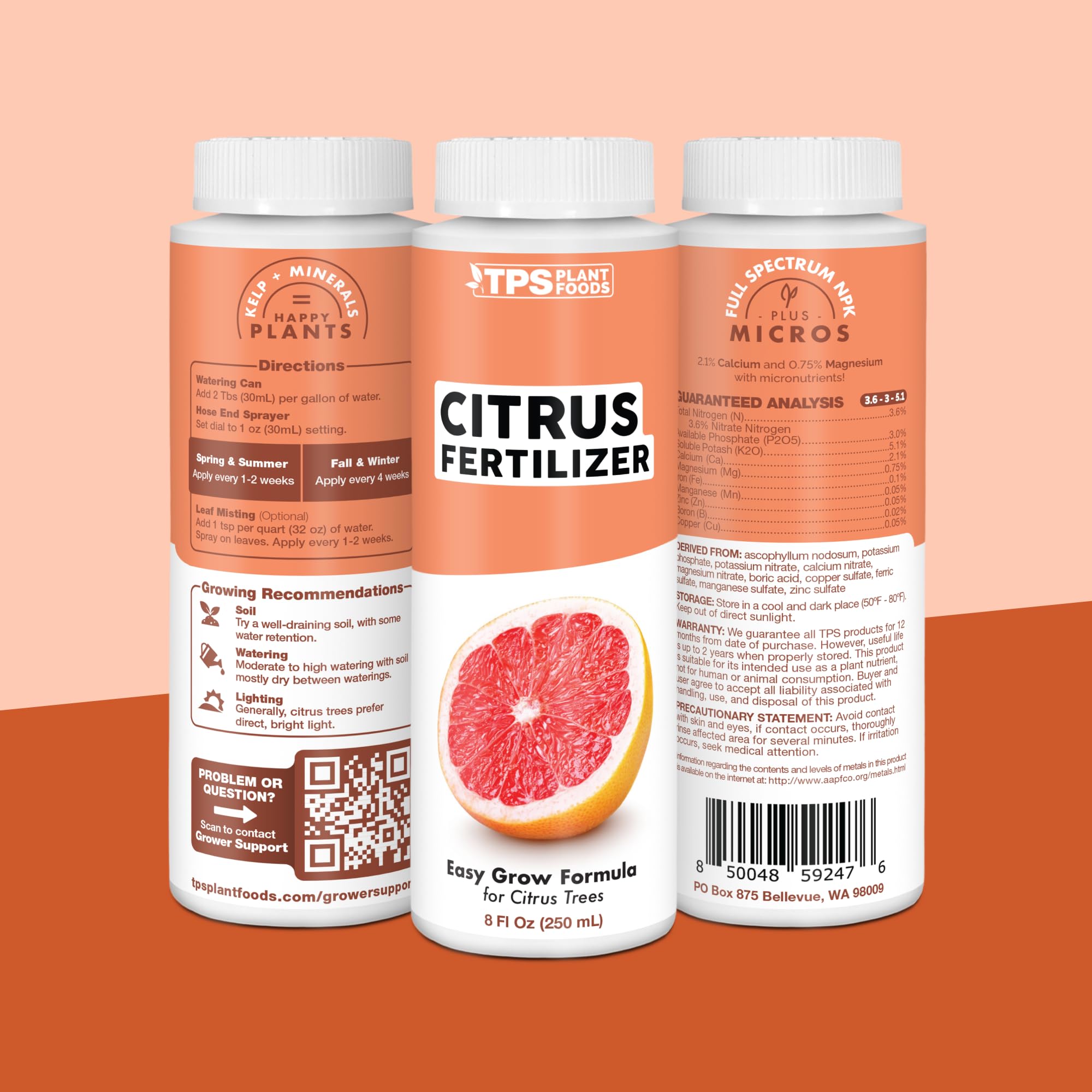 TPS NUTRIENTS ambiente de jardín mostrando árboles cítricos saludables en uso