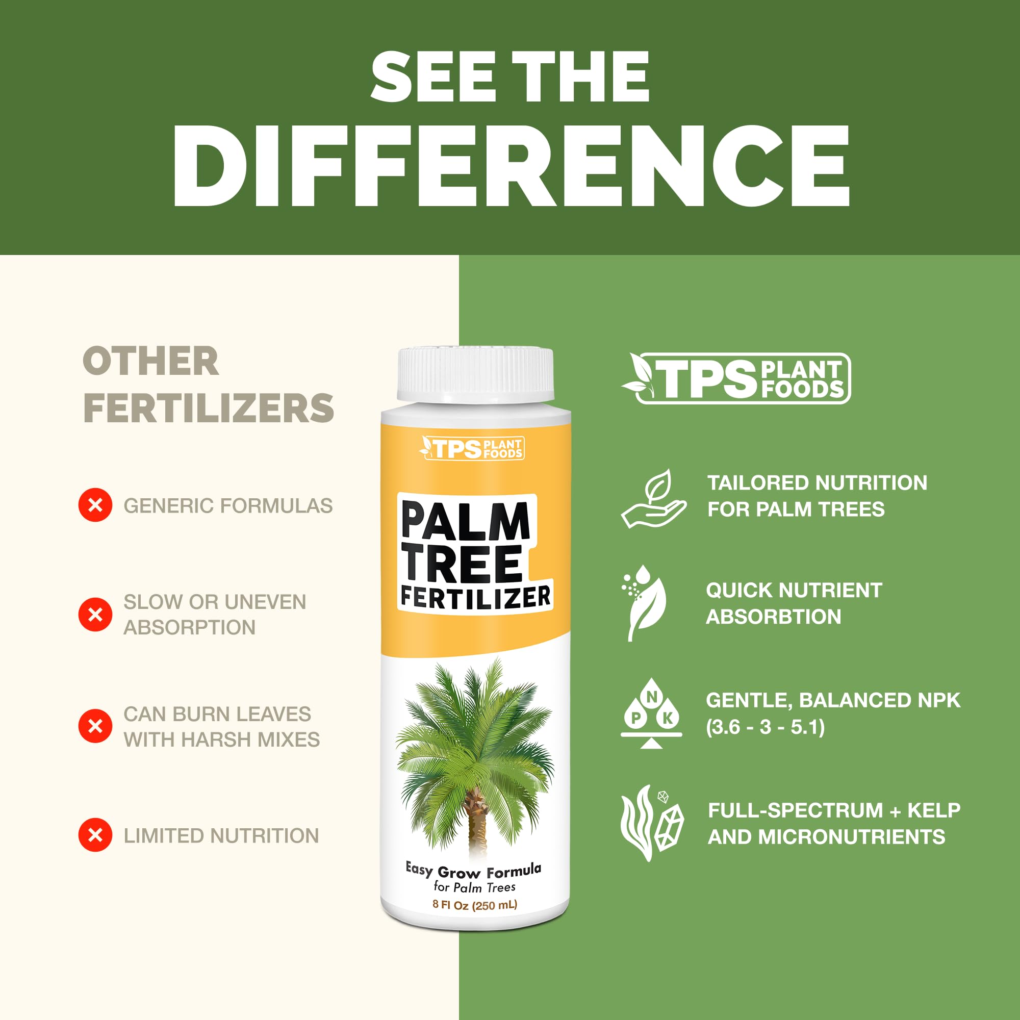 TPS NUTRIENTS aplicación en maceta con palmera, nutrición directa a las raíces