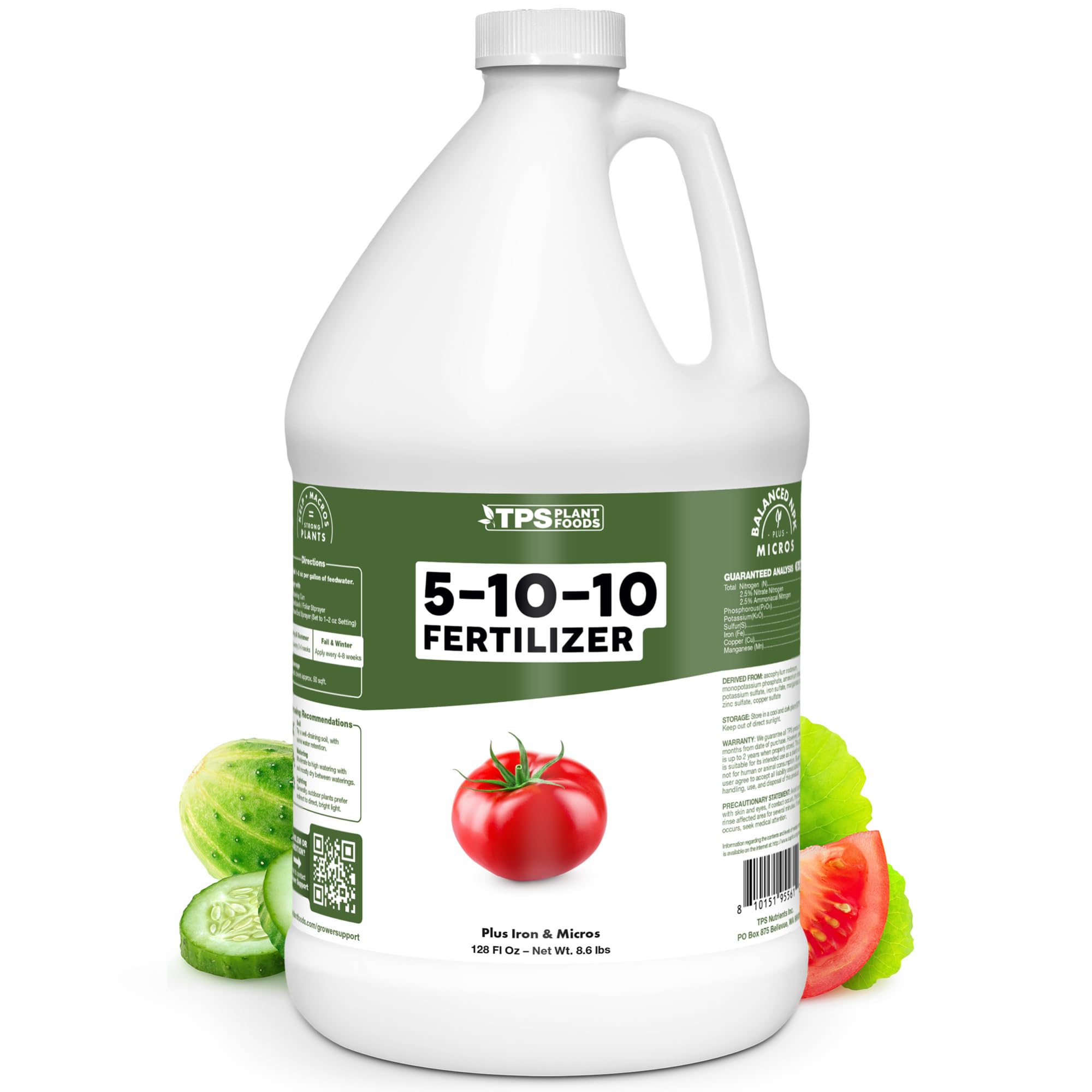 TPS NUTRIENTS botella frontal mostrando la etiqueta y beneficio de uso fácil