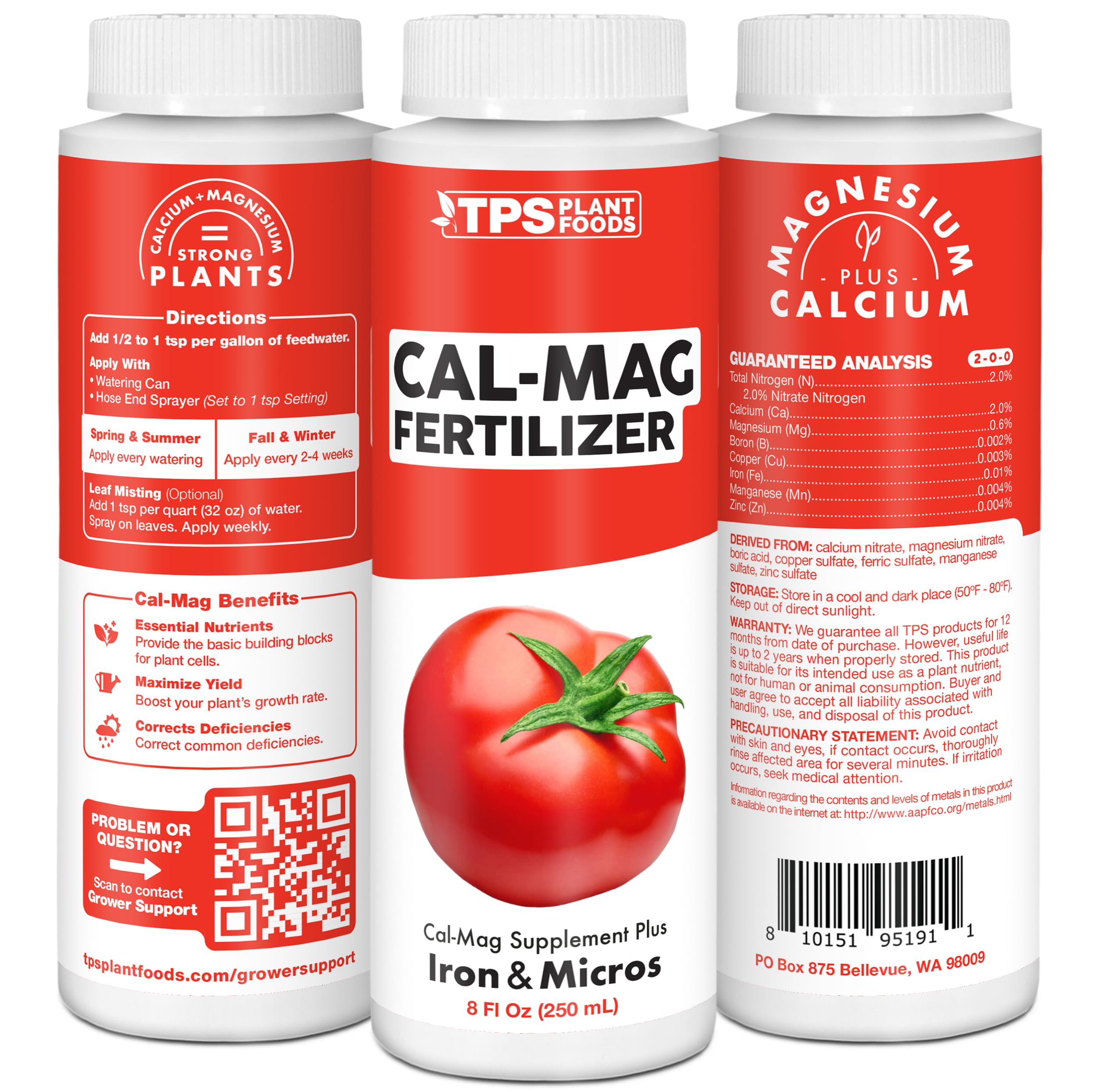 Primer plano del líquido del Cal Mag TPS NUTRIENTS demostrando concentración y pureza