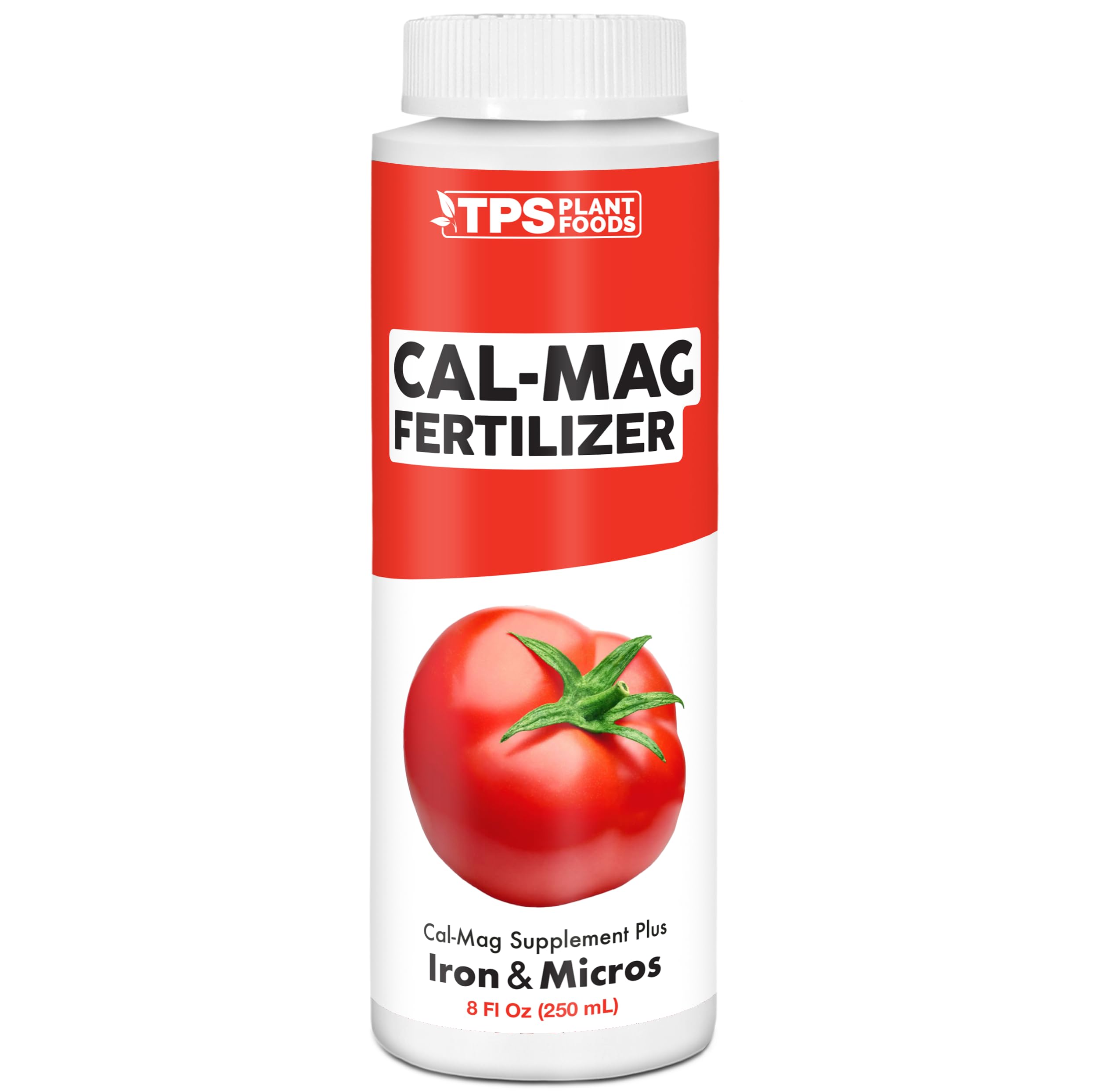 TPS NUTRIENTS bote frontal de Cal Mag 8 oz mostrando etiqueta y fácil dosificación