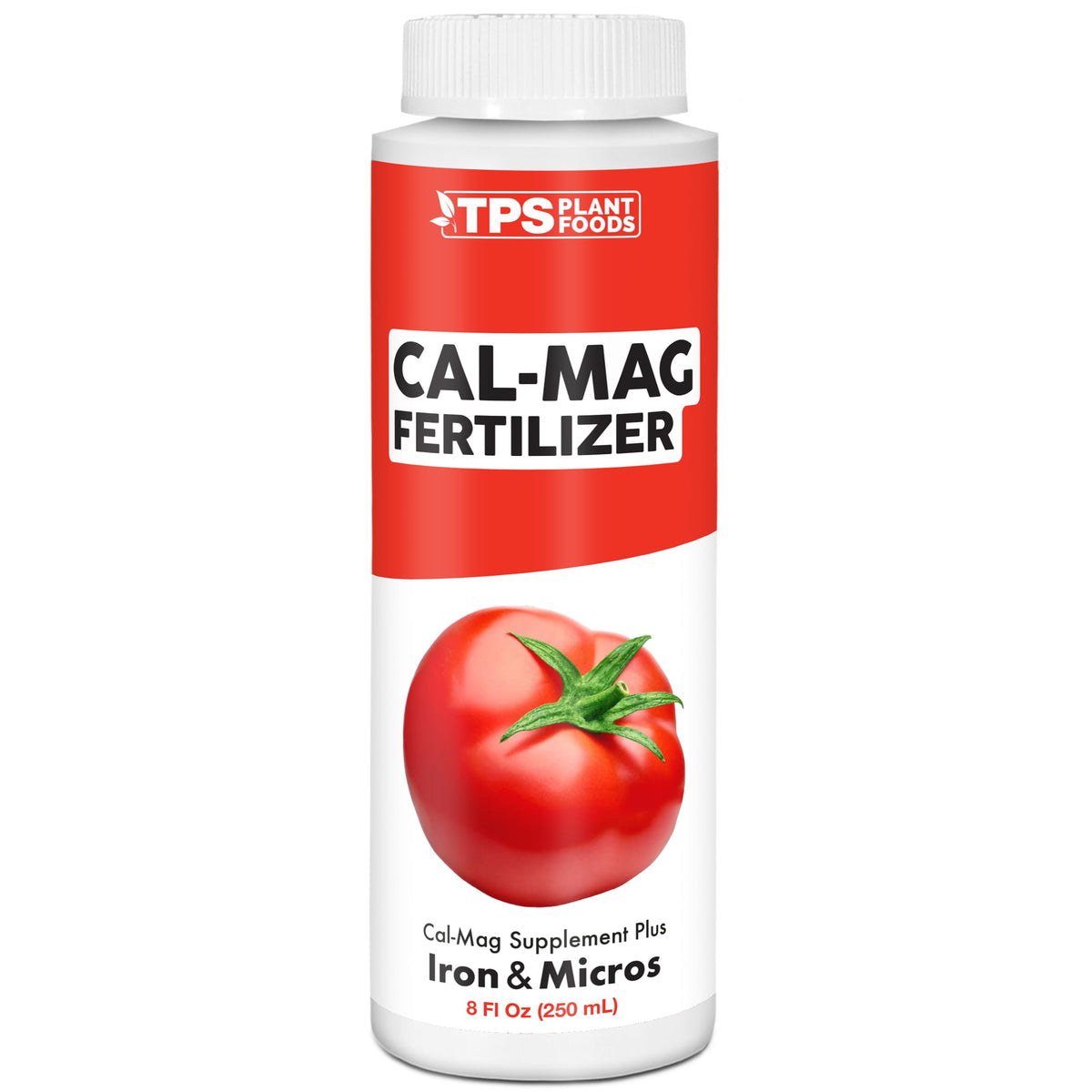 TPS NUTRIENTS bote frontal de Cal Mag 8 oz mostrando etiqueta y fácil dosificación