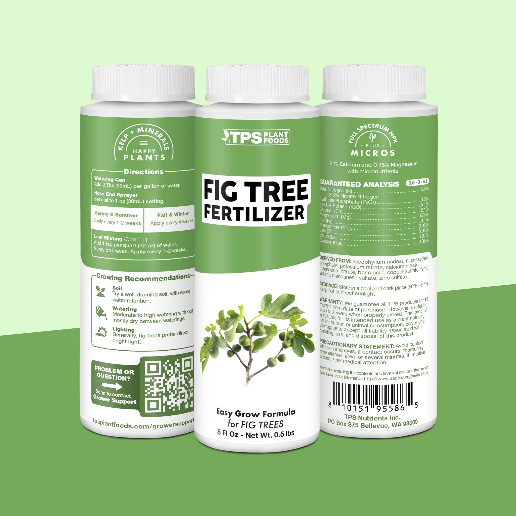 TPS NUTRIENTS botella 32 oz junto a una mano para referencia de tamaño