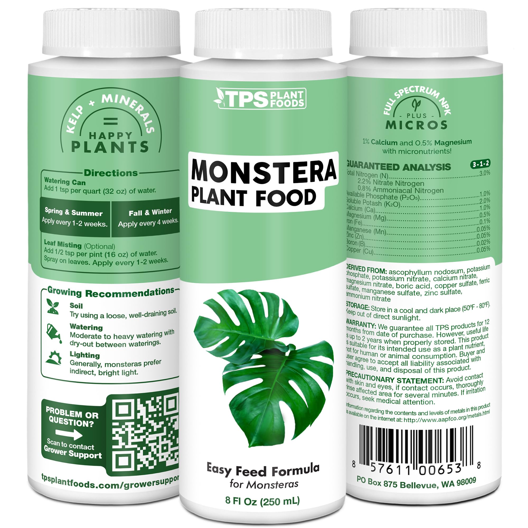 TPS NUTRIENTS etiqueta con instrucciones y beneficios claros