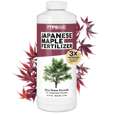 TPS NUTRIENTS envase frontal mostrando 32 oz y fórmula para arce japonés, mejora visual
