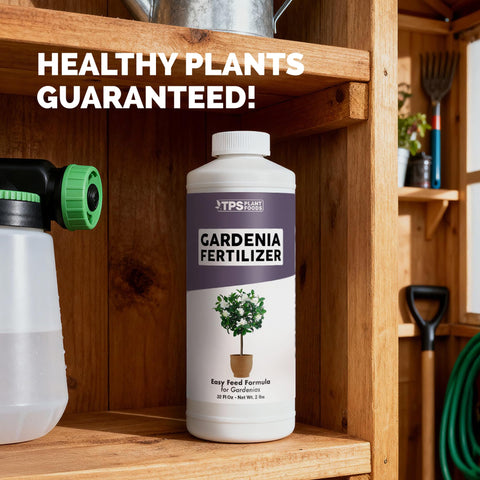 TPS NUTRIENTS hojas verdes de gardenia tras uso, follaje más vivo