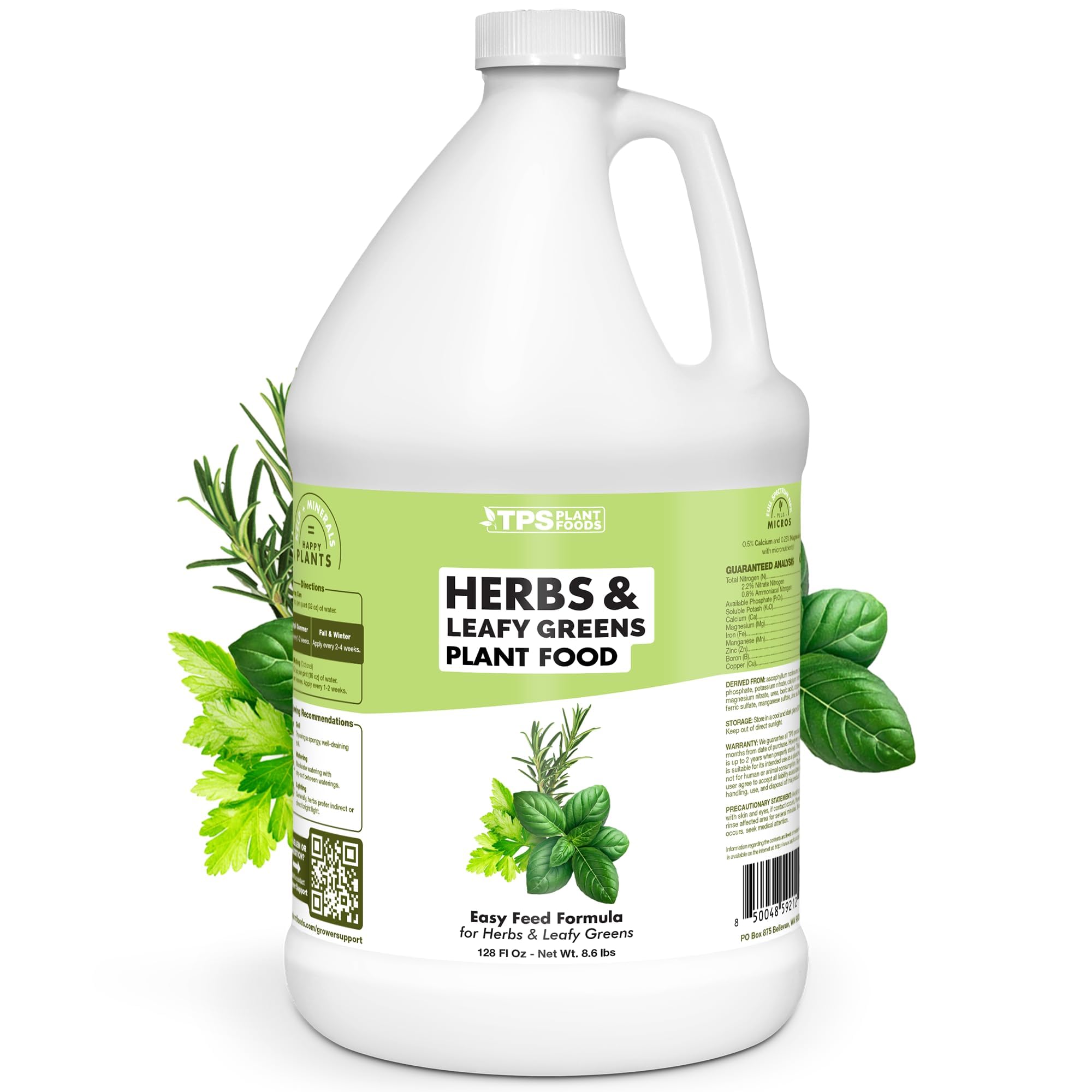 TPS NUTRIENTS envase frontal del fertilizante para hierbas mostrando claridad y confianza