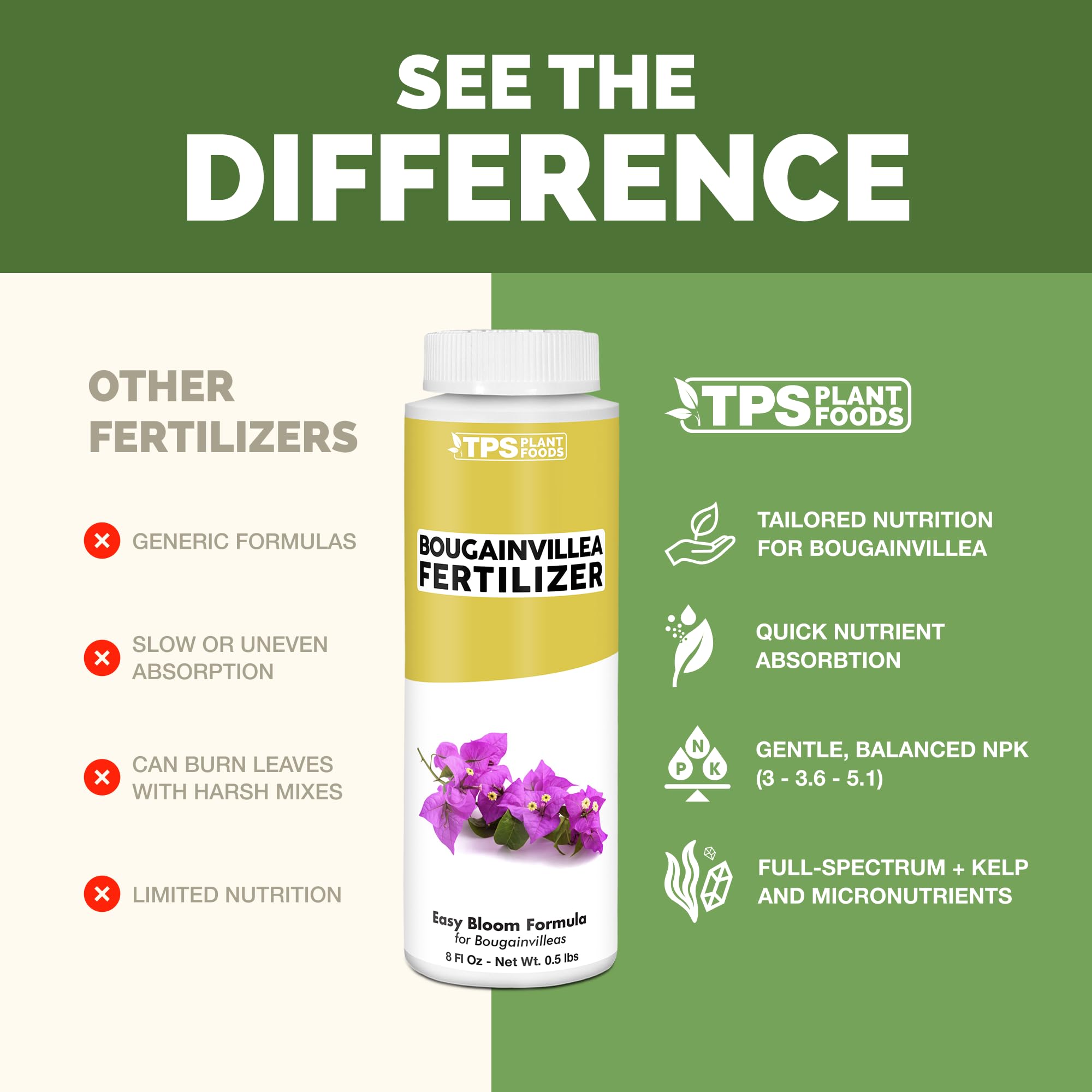 TPS NUTRIENTS en maceta con bougainvillea para colores más vibrantes