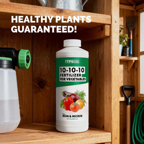 TPS NUTRIENTS junto a hortalizas demostrando plantas más saludables