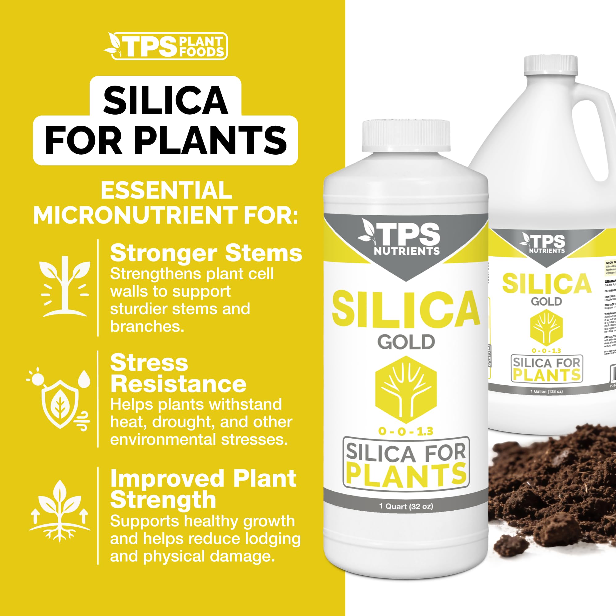 TPS NUTRIENTS Silica Gold detalle de etiqueta mostrando ingredientes y beneficios