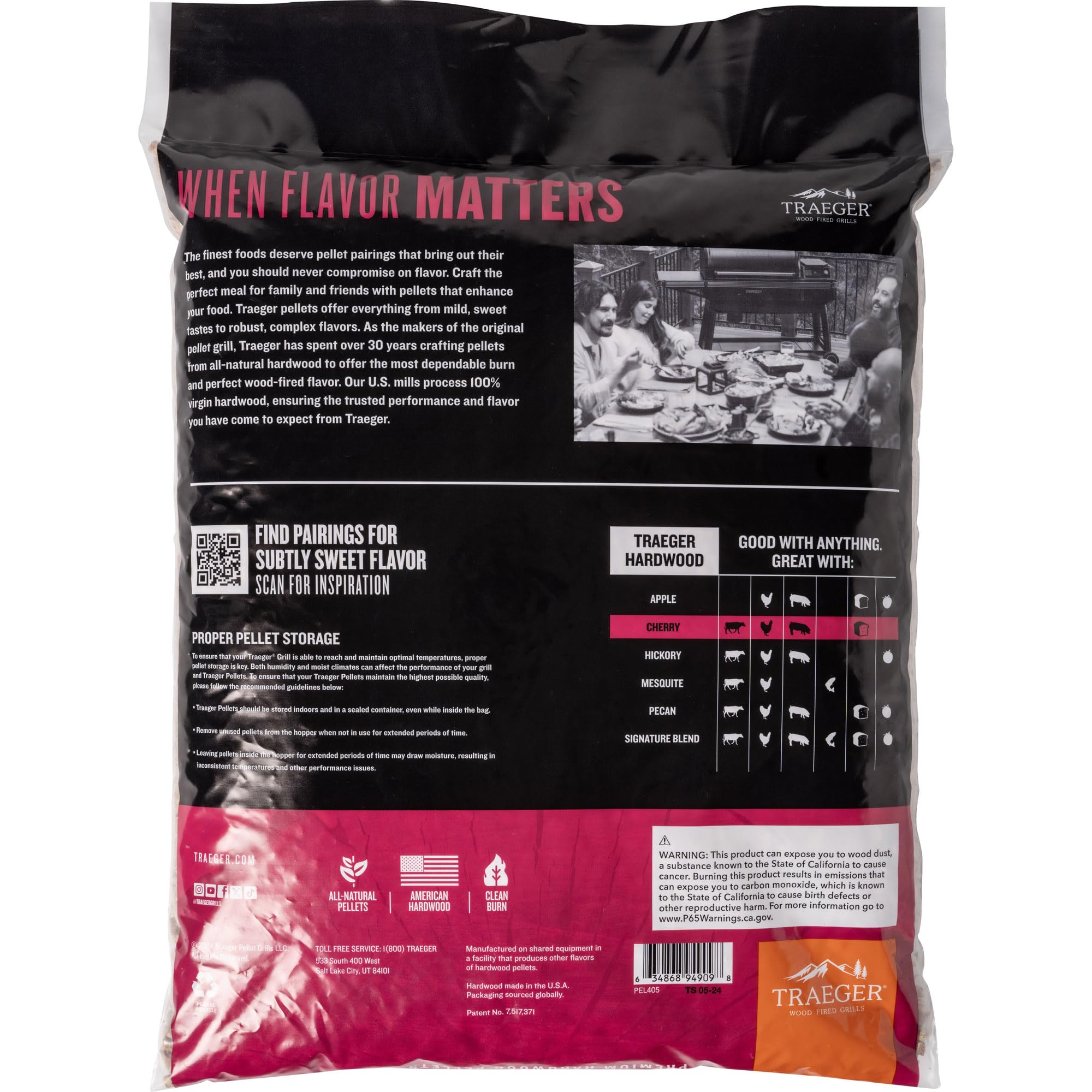 Traeger primer plano textura pellets calidad y combustión estable