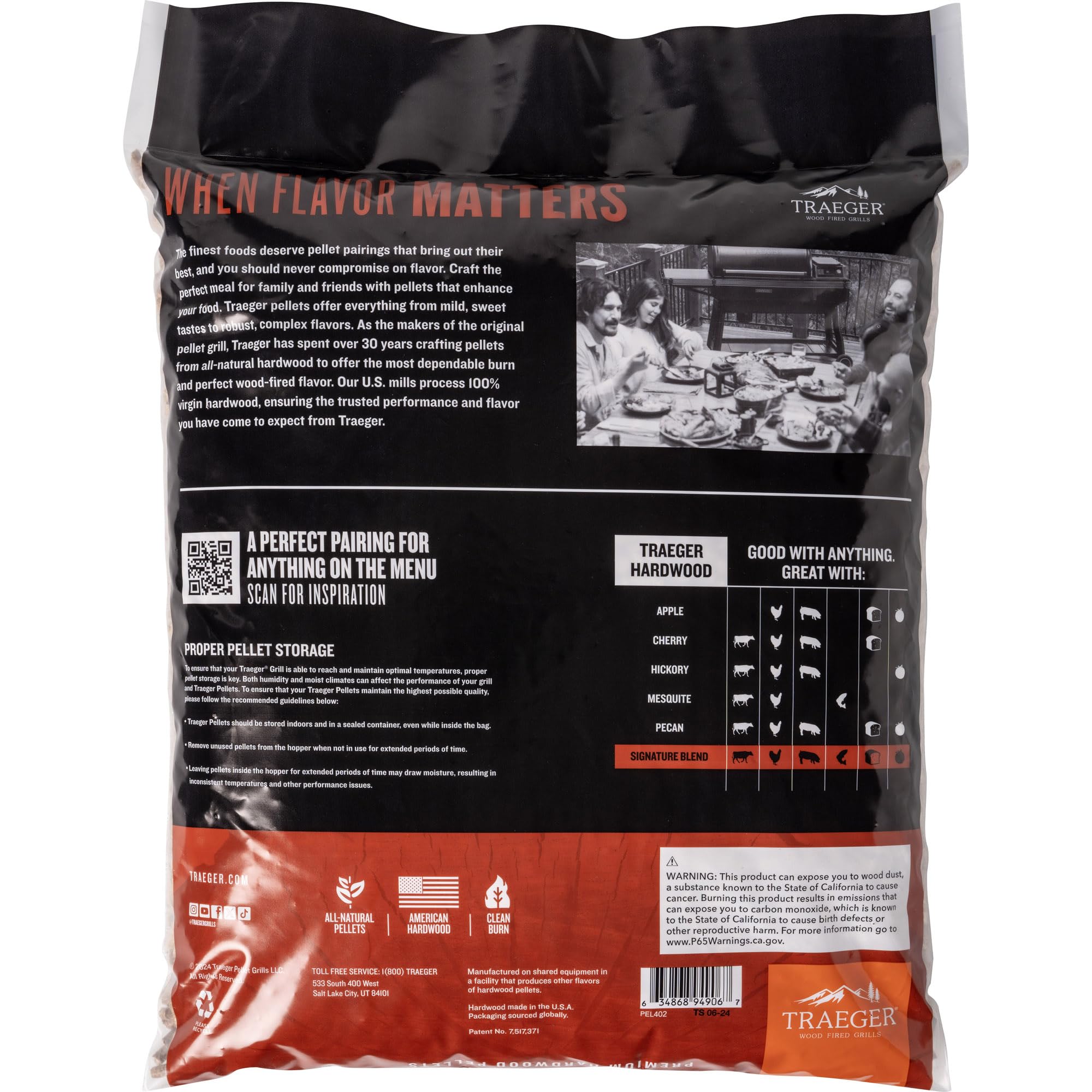 Traeger textura de pellets de madera demostrando grano fino y combustión uniforme
