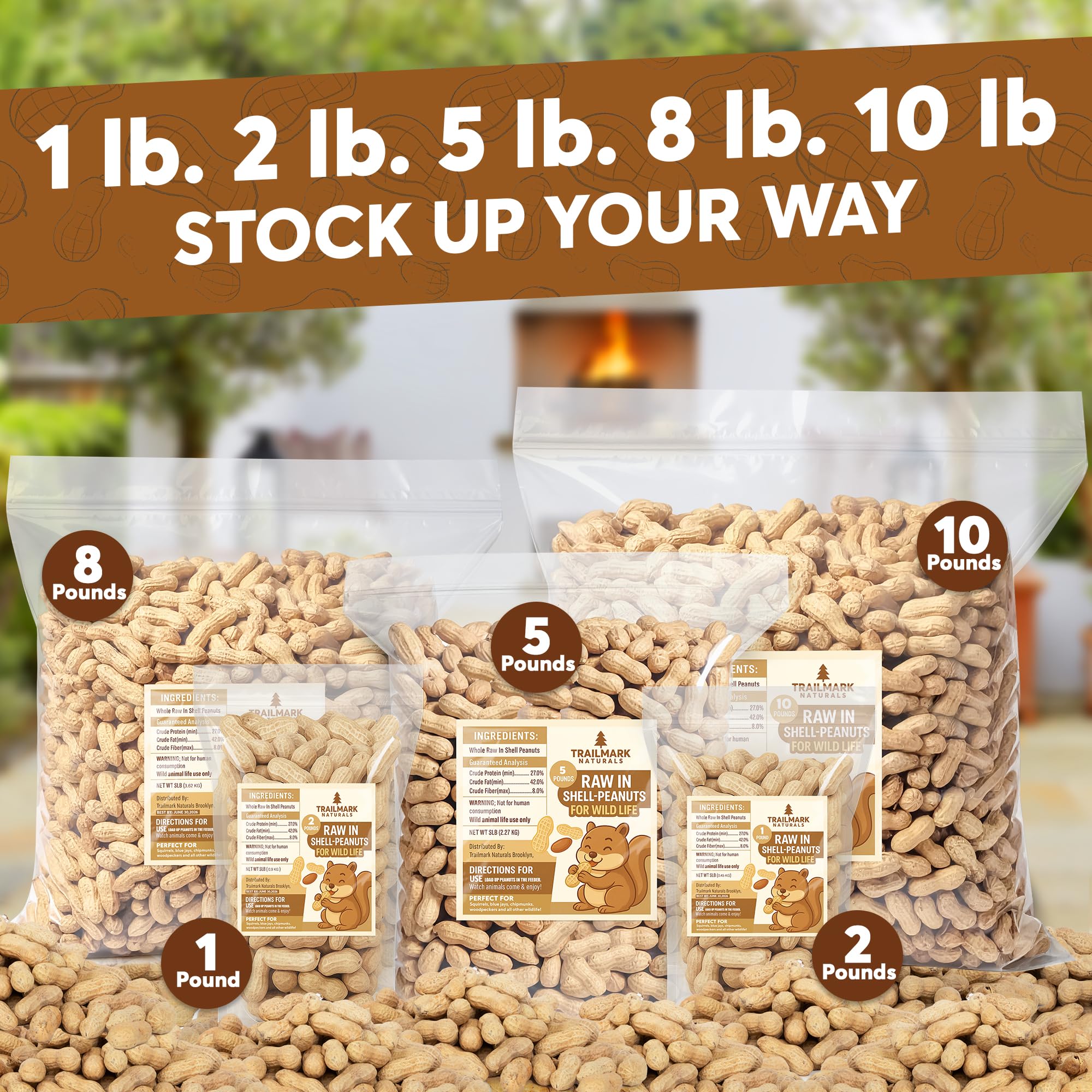 TRAILMARK NATURALS bolsa junto a mano para comprobar tamaño y peso