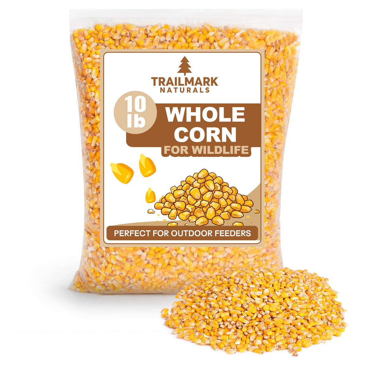TRAILMARK NATURALS frente del empaque mostrando 10 lb, almacenamiento práctico