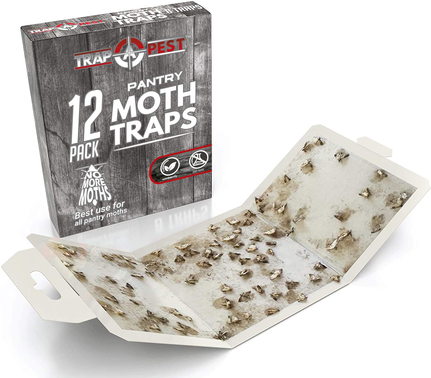 TRAP A PEST detalle del adhesivo pegajoso capturando polillas eficazmente