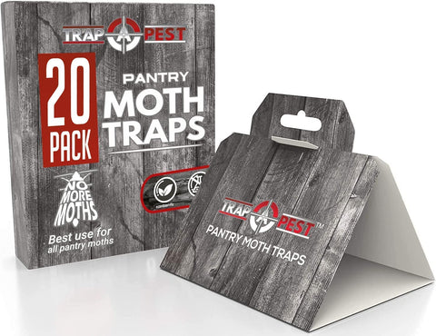 Trap A Pest frente del paquete mostrando 20 trampas, protección confiable