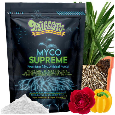 Trifecta Myco Supreme frente del empaque mostrando 13 oz y etiqueta clara, confiabilidad