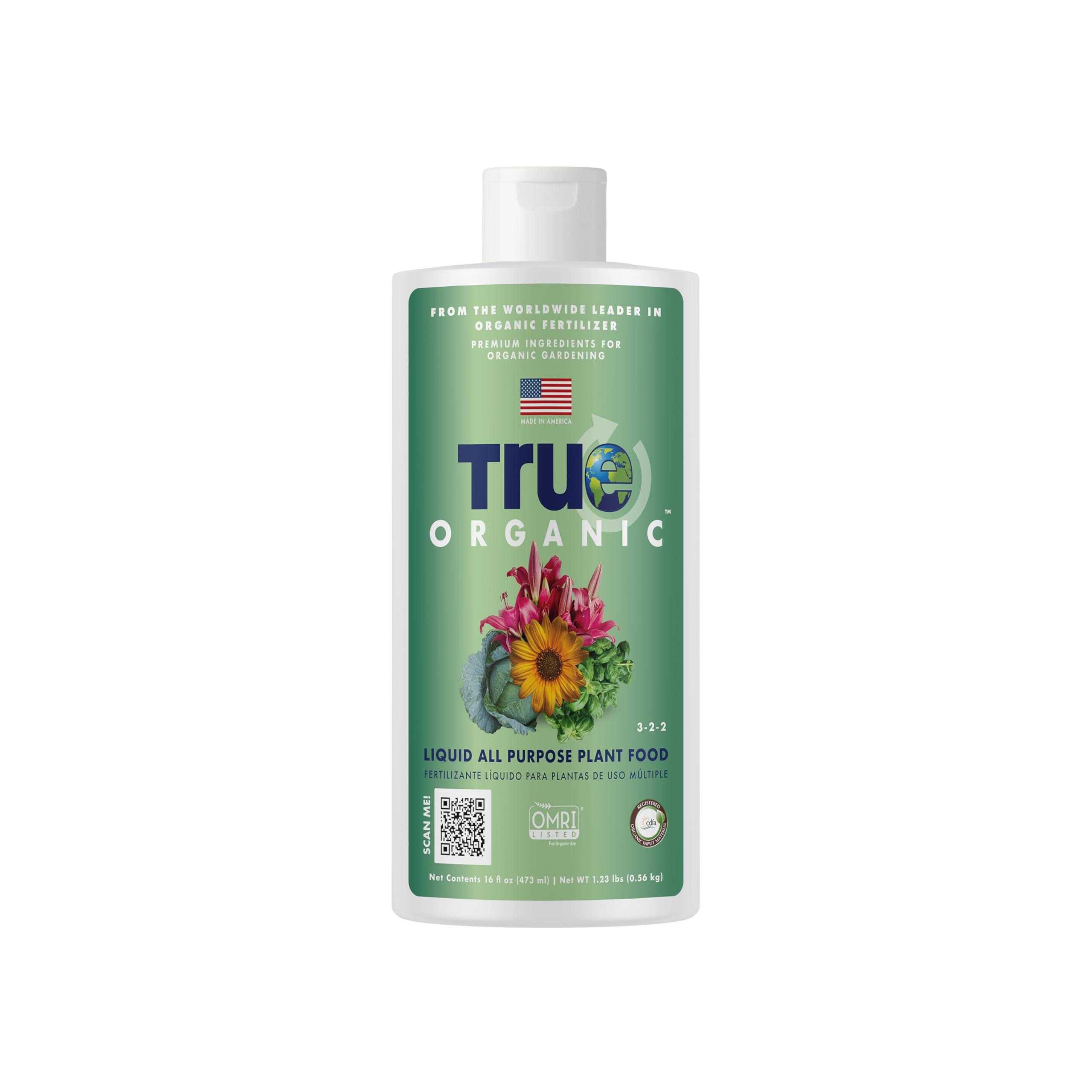 True Organic botella frontal mostrando etiqueta y uso fácil