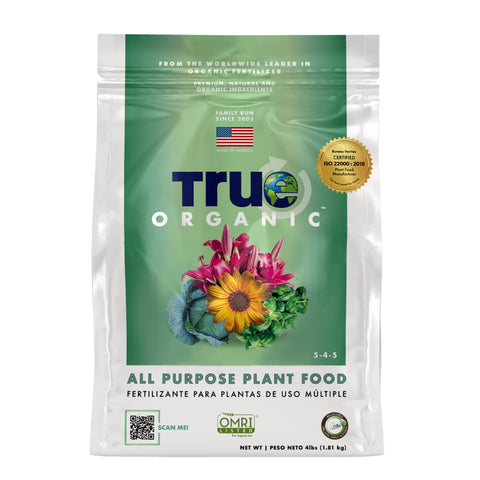 True Organic frente del empaque mostrando el tamaño y uso beneficioso