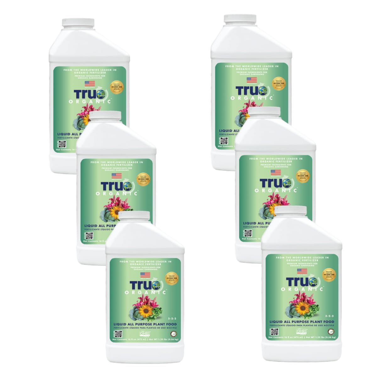 True Organic frente del envase mostrando tamaño y diseño, fácil identificación