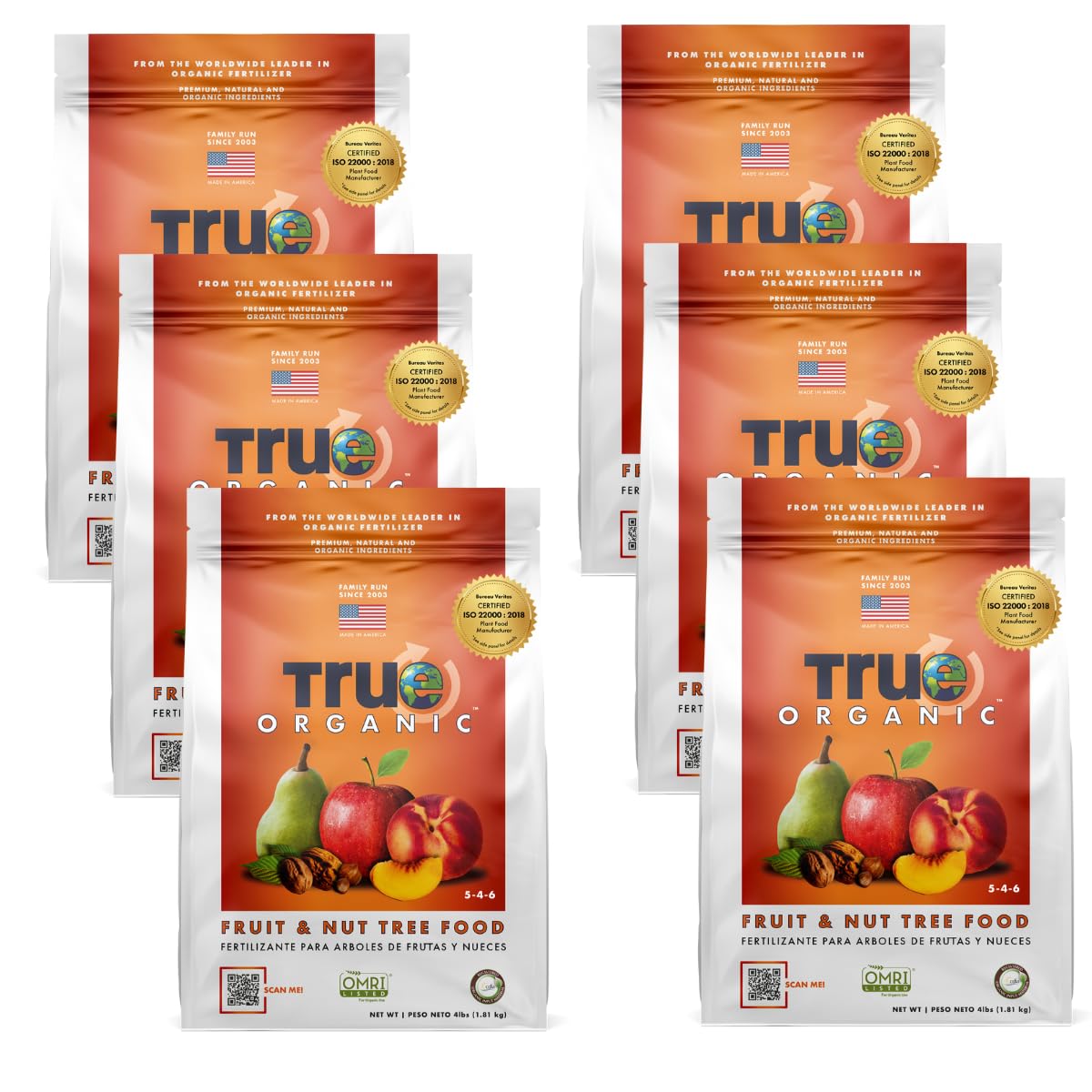 True Organic frente del empaque mostrando tamaño y uso