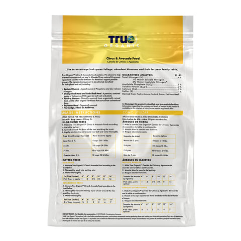 True Organic textura de granulado con ingredientes naturales visible, mejora del suelo