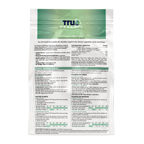 True Organic textura del granulado que facilita liberación lenta de nutrientes
