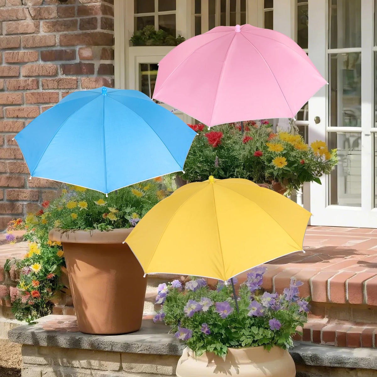 Tryly parasol frontal sobre maceta protegiendo hojas