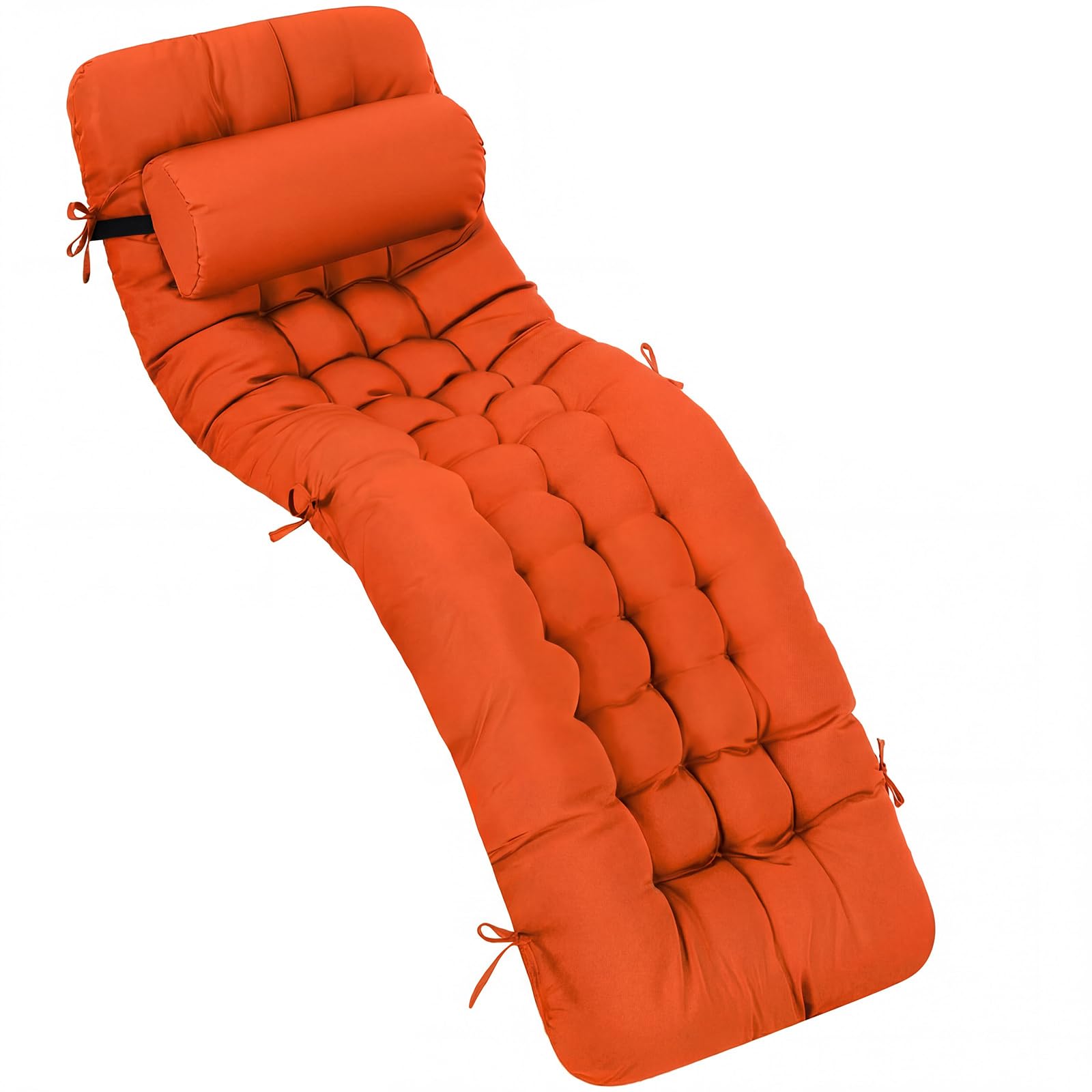 Tudomro vista frontal del cojín naranja para chaise lounge, aporta confort
