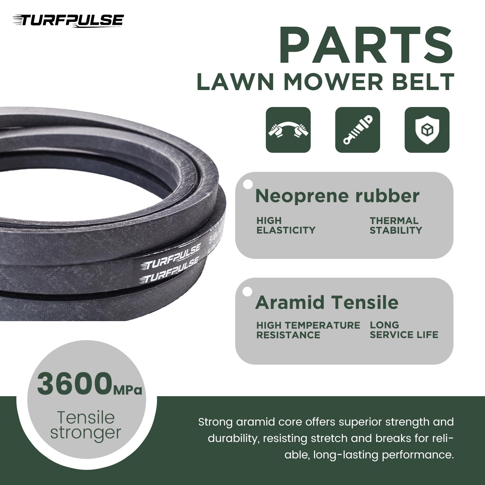 TURFPULSE comparación con regla para confirmar 1/2" x 117 1/8"