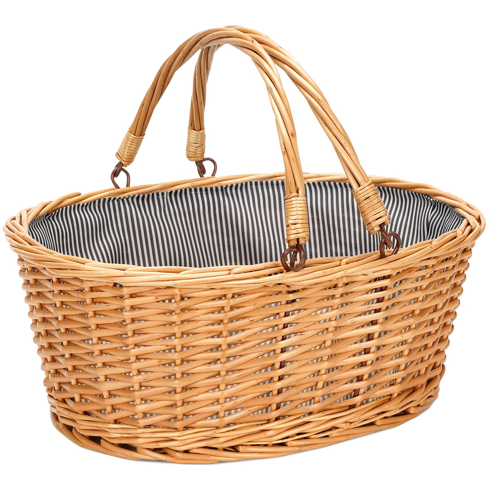 TwentyNext cesta frontal mostrando su forma y capacidad para picnics