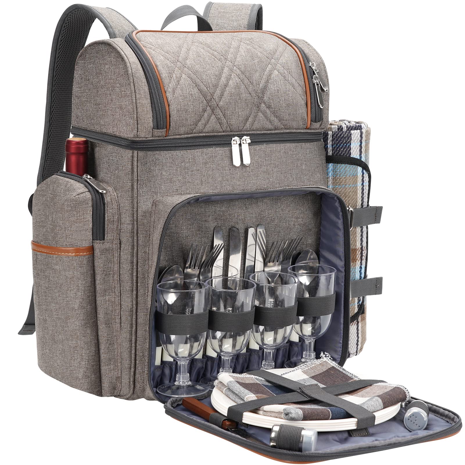 TwentyNext vista frontal de la mochila picnic que muestra comodidad